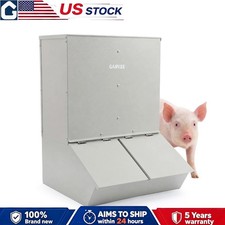 🔥Hog Feeder 3.7 Bushel Metal Double Door Pig Feeder Feeding up to 8 Hogs NEW picture