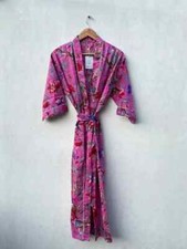 1PCs Indian Floral  Print 100% cotton robe gown Hippie women maxi kimono dresses picture