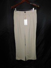 Quince Size 6 NWT Beige Stretch Crepe Pleated Wide Leg Pants High Rise Elastic picture
