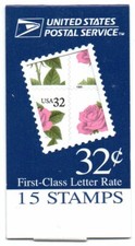 U.S. MAKESHIFT BKLT OF 15 STAMPS SCOTT#BK178B 1995 32ct PINK ROSE MINT No. 3609X picture