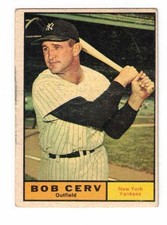 1961 Topps #563, Bob Cerv, New York Yankees, VGEX picture