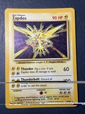 Pokémon TCG Zapdos Holo Card 016/102 Base Set. Pre-Owned picture