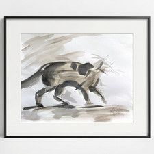 EMBRY Original Abstract Acrylic Cat Painting 