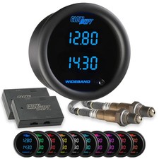 GlowShift Dual Digital Wideband Air Fuel Ratio Gauge Kit w/ O2 Sensor, 10 Color picture