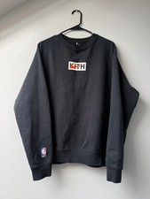 Kith Nike Knicks NBA Men's Black Crew Neck Pullover Sweatshirt Graphic Logo L picture