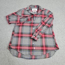 Grayson Frank Eileen The Hero Shirt 01 XS Red Gray Plaid Button Down Long Sleeve picture