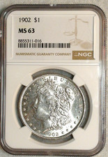 1902 P Morgan Silver Dollar NGC MS63 BLAST WHITE UNCIRCULATED $1 Coin picture