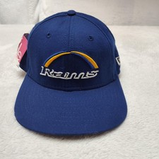 Vintage Los Angeles Rams New Era Hat Cap Snap Back Mens Blue NFL Football USA picture