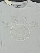 Aeropostale Shirt Mens Medium White Embroidered AERO Crest Crewneck Style 6176 M picture