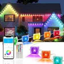 300ft Permanent Outdoor Lights IP67, Smart RGB+IC Eaves LED Lights with App picture