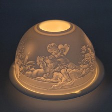 Bernardaud Limoges Amours Porcelain Lithopane Votive Tea Light Cherubs picture