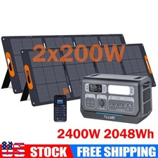 ALLWEI Portable Power Station 2400W/2048Wh Generator with 2*200W Solar Panel picture