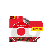 Scotch Transparent Tape Dispensers, Clear, 3/4 in x 250 in, 2 Tape Dispensers picture