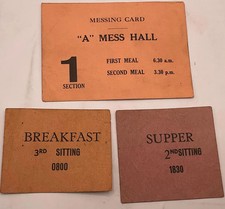 Vintage Military Mess Hall Card Meal Tickets Lot Messing Pass Ephemera, WWII picture