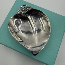 Beautiful Tiffany & Co. Sterling Silver #22886 Candy Mint Nut Leaf Footed Dish picture