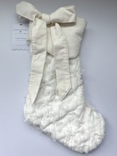 Pottery Barn Kids Love Shack Fancy Sweet Bow Fur Christmas Stocking Ivory New picture