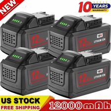 1-6PCS 18V Battery For Milwaukee For M18 Extended Capacity Battery 12.0Ah 8Ah picture