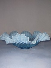 Exquisite VTG Fenton Blue Opalescent Hobnail Glass Large 11