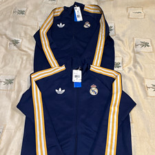 adidas Real Madrid Soccer OG TT Track Jacket Blue/Gold/White Size M Licensed picture