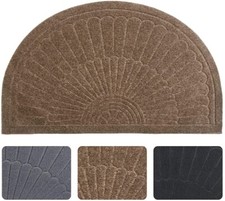 Rubber Doormat Indoor Outdoor Half Round Front Door Mat Non Slip Backing Floor M picture