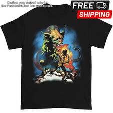 Boris Vallejo 1986 Vintage Fantasy Art Black Heavy Cotton Graphic T-Shirt picture