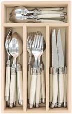 Laguiole Andre Verdier Debutant 24pc Flatware Set Ivory Handle 4pc Place Setting picture