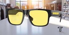 BURBERRY BE4358 300185 Knight Black Yellow 57 mm Men's Sunglasses picture