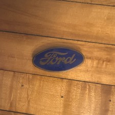 Vintage 1930s FORD  GRILL EMBLEM Radiator Cap BLUE ENAMEL picture