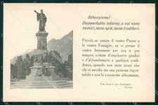 WWI WW1 Patriotism Trento Monument Dante Milan postcard KF4937 picture