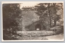 RPPC Stone Arch Railroad Bridge Real Photo Postcard Steam Engine Train c.1910 picture