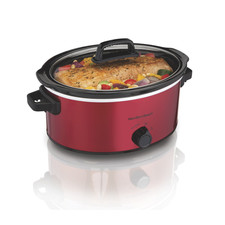 Hamilton Beach 6 Qt Slow Cooker, Stoneware Crock with Removable Pot, Red picture