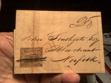 1844 US Local 149L1, W Wyman Locomotive Forgery Tied to Cover + enclosed letter picture