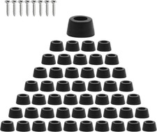 50 Pcs Round Rubber Feet Bumpers Non Slip Cutting Board Feet with Screws picture