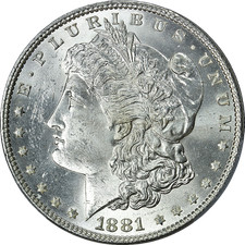 1881-P Morgan Silver Dollar PCGS MS64 Bright White Nice Strike - STOCK picture