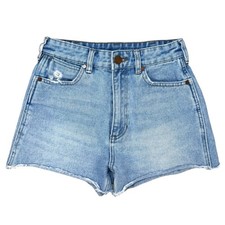 Wrangler x Billabong LAB Womens 24 Denim Shorts High Rise Cutoff Light Wash picture
