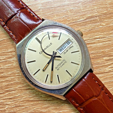Vintage CARAVELLE men's automatic watch day/date rocket second hand swiss 1978 picture
