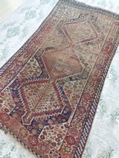 Caucasian Antique Rug Perssian Sraz Fragment Rug Old Unique Dragon Handwoven Rug picture