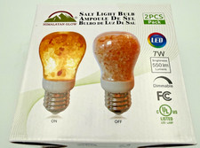 Himalayan Glow 7W LED Salt Light Bulb E26 Dimmable 550lm Warm Amber 2-Pack NEW picture