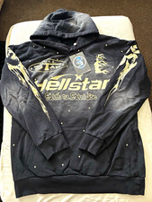 Hellstar Men’s L Regular Black Pullover Hoodie Graphic Star Print Logo Pockets picture