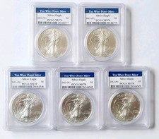 🔥Lot Of (5)2013-W $1 American Silver Eagle Type 1 PCGS MS70 West Point  Mint🔥 picture