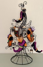 Vintage Pier 1 Halloween Witch Hat Tree 24” Glass Ornaments Witch Shoes RARE picture