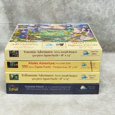 4 SunsOut Jigsaw Puzzles Yosemite Alaska Yellowstone Thunder Struck 500-550 pcs picture