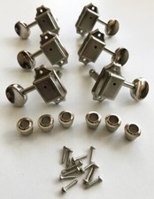 3x3 Vintage Waffle Back Individual Guitar Tuners with Nickel Buttons picture