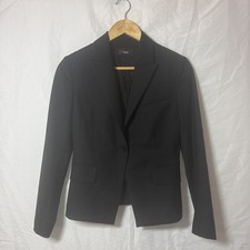 Theory Gabe B Black Wool Blend Blazer Jacket Regular Fit Size 0 picture