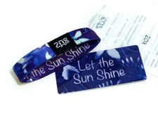 ZOX **LET THE SUN SHINE -Purple** Silver Single med NIP Wristband w/Card picture