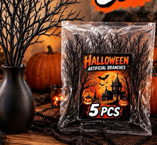 Halloween Artificial Branches 5pcs Black Party Centerpiece Indoor Decor 26 cm picture