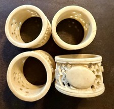 ANTIQUE 19TH CENTURY CHINESE NAPKIN RINGS SET of 4 ESTATE  ORIENTAL COLLECTION picture