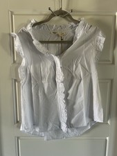 Dylan women’s white Mila ruffle top size M picture