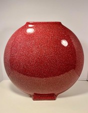 RARE 1980s Dante Baldelli Italy Flat Coral Ceramic Vase 15” Vintage Italian picture