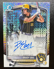 Bowman 2025 Draft Brady Ebel Chrome Prospect Auto RC BMA-BE Brewers picture